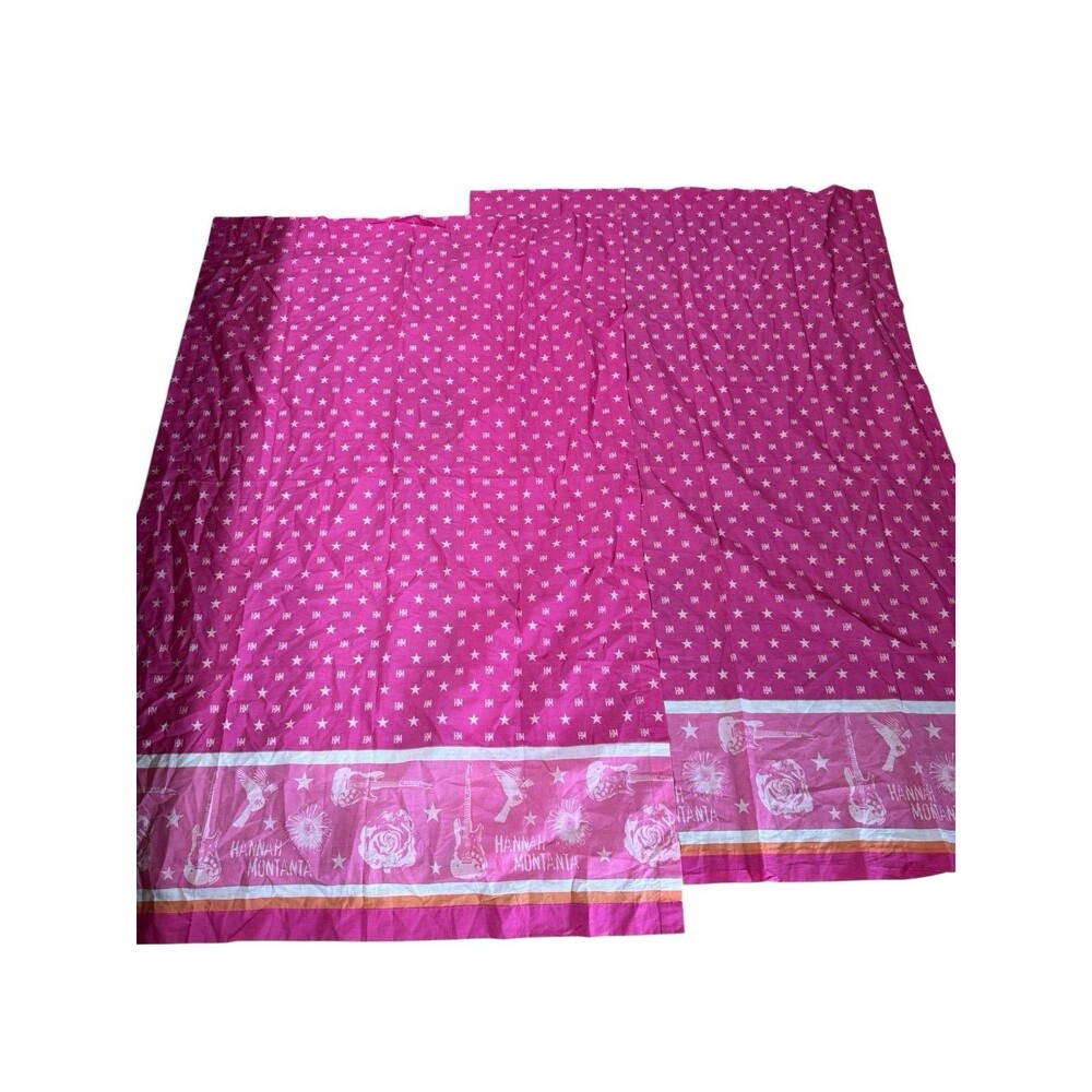 Disney Hannah Montana Vintage Y2K Curtains Pink Pole Top 63x40 Set